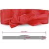 imageAllegra K Ladies Faux Leather Self Tie Bowknot Wide Waist Band Sash Obi Belt for DressesRed