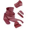 imageAllegra K Ladies Faux Leather Self Tie Bowknot Wide Waist Band Sash Obi Belt for DressesWine Red
