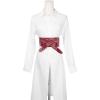 imageAllegra K Ladies Faux Leather Self Tie Bowknot Wide Waist Band Sash Obi Belt for DressesWine Red