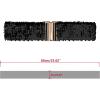 imageAllegra K Ladies Shinny Wide Waist Belts Interlock Buckles Sequins Decor Stretchy Belts for Women 2PCSBlack