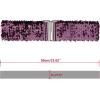 imageAllegra K Ladies Stretchy Wide Waist Belts Interlock Buckles Shinny Sequins Decor Belts for DressesDark Purple
