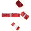 imageAllegra K Ladies Stretchy Wide Waist Belts Interlock Buckles Shinny Sequins Decor Belts for DressesRed