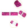 imageAllegra K Ladies Stretchy Wide Waist Belts Interlock Buckles Shinny Sequins Decor Belts for DressesRose Red