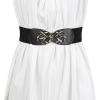 imageAllegra K Lady Metal Interlocking Buckle Stretchy Wasitband Cinch Dress BeltBlack