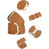 imageAllegra K Lady Textured Faux Leather Stretchy Fabric Cinch Waist BeltBrown