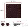 imageAllegra K Mens Polka Dots Selftied Tie Handkerchief Clip Cufflinks Wedding Business Necktie SetsBlack Red