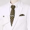 imageAllegra K Mens Polka Dots Selftied Tie Handkerchief Clip Cufflinks Wedding Business Necktie SetsCoffee
