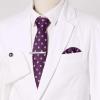 imageAllegra K Mens Polka Dots Selftied Tie Handkerchief Clip Cufflinks Wedding Business Necktie SetsDark Purple