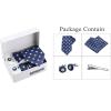 imageAllegra K Mens Polka Dots Selftied Tie Handkerchief Clip Cufflinks Wedding Business Necktie SetsNavy Blue