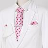 imageAllegra K Mens Polka Dots Selftied Tie Handkerchief Clip Cufflinks Wedding Business Necktie SetsPink Fuchsia