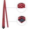 imageAllegra K Mens Polka Dots Selftied Tie Handkerchief Clip Cufflinks Wedding Business Necktie SetsRed Pink