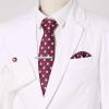 imageAllegra K Mens Polka Dots Selftied Tie Handkerchief Clip Cufflinks Wedding Business Necktie SetsWine Red White
