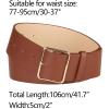 imageAllegra K PU Leather Belts for Women Metal Pin Buckle 2 Inches Wide Belt for Dress PantsBrown