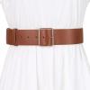 imageAllegra K PU Leather Belts for Women Metal Pin Buckle 2 Inches Wide Belt for Dress PantsBrown