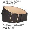 imageAllegra K PU Leather Belts for Women Metal Pin Buckle 2 Inches Wide Belt for Dress PantsCoffee