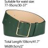imageAllegra K PU Leather Belts for Women Metal Pin Buckle 2 Inches Wide Belt for Dress PantsGreen