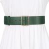 imageAllegra K PU Leather Belts for Women Metal Pin Buckle 2 Inches Wide Belt for Dress PantsGreen