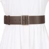 imageAllegra K PU Leather Belts for Women Metal Pin Buckle 2 Inches Wide Belt for Dress PantsLight Coffee