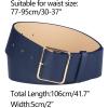 imageAllegra K PU Leather Belts for Women Metal Pin Buckle 2 Inches Wide Belt for Dress PantsNany Blue