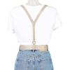 imageAllegra K Unisex Plus Size Vintage PU Leather Y Back Suspenders Adjustable Holes Belts for Women MenBeige
