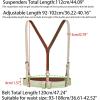 imageAllegra K Unisex Plus Size Vintage PU Leather Y Back Suspenders Adjustable Holes Belts for Women MenBeige