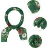 imageAllegra K Women Chiffon Scarves  256quot X256quot  Floral Print Square Kerchief Neck Scarf NeckerchiefDark Green Floral