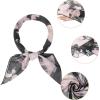 imageAllegra K Women Chiffon Scarves  276quot X276quot  Floral Print Square Kerchief Neck Scarf NeckerchiefBlack Pink