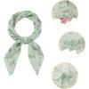 imageAllegra K Women Chiffon Scarves  276quot X276quot  Floral Print Square Kerchief Neck Scarf NeckerchiefLight Green