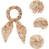 imageAllegra K Women Chiffon Scarves  276quot X276quot  Floral Print Square Kerchief Neck Scarf NeckerchiefLight Orange
