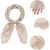 imageAllegra K Women Chiffon Scarves  276quot X276quot  Floral Print Square Kerchief Neck Scarf NeckerchiefLight Red Yellow
