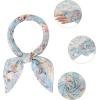 imageAllegra K Women Chiffon Scarves  276quot X276quot  Floral Print Square Kerchief Neck Scarf NeckerchiefLight Sky Blue
