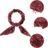 imageAllegra K Women Chiffon Scarves  276quot X276quot  Floral Print Square Kerchief Neck Scarf NeckerchiefWine Red