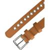 imageAllegra K Women Grommet Belt PU Leather Metal Buckle Skinny Waist Hollow BeltsBrown