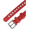 imageAllegra K Women Grommet Belt PU Leather Metal Buckle Skinny Waist Hollow BeltsRed