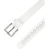 imageAllegra K Women Grommet Belt PU Leather Metal Buckle Skinny Waist Hollow BeltsWhite