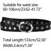 imageAllegra K Women Grommet PU Leather Belt Skinny Plus Size Waist Belts for Jeans DressBlack