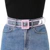 imageAllegra K Womens Clear Waist Belts Plus Size Skinny Belt Waistband for Jeans Dresses CoatsPurple