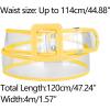 imageAllegra K Womens Clear Waist Belts Plus Size Skinny Belt Waistband for Jeans Dresses CoatsYellow