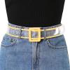 imageAllegra K Womens Clear Waist Belts Plus Size Skinny Belt Waistband for Jeans Dresses CoatsYellow