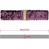 imageAllegra K Womens Elastic Waist Belt Sequins Decor Metal Interlock Buckles Belts for DressesDark Purple
