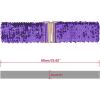 imageAllegra K Womens Elastic Waist Belt Sequins Decor Metal Interlock Buckles Belts for DressesLight Purple