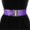 imageAllegra K Womens Elastic Waist Belt Sequins Decor Metal Interlock Buckles Belts for DressesLight Purple