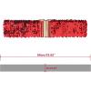 imageAllegra K Womens Elastic Waist Belt Sequins Decor Metal Interlock Buckles Belts for DressesRed