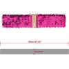 imageAllegra K Womens Elastic Waist Belt Sequins Decor Metal Interlock Buckles Belts for DressesRose Red