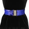 imageAllegra K Womens Elastic Waist Belt Sequins Decor Metal Interlock Buckles Belts for DressesRoyal Blue