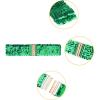 imageAllegra K Womens Elastic Waist Belts Interlock Buckles Sequins Decor Stretchy Wide Belts 2PCSGreen