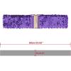 imageAllegra K Womens Elastic Waist Belts Interlock Buckles Sequins Decor Stretchy Wide Belts 2PCSLight Purple