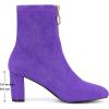 imageAllegra K Womens Front Zipper Chunky High Heel Ankle BootsPurple