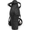 imageAllegra K Womens Glitter Crisscross Strap Block Heels SandalsBlack