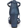 imageAllegra K Womens Glitter Crisscross Strap Block Heels SandalsBlue